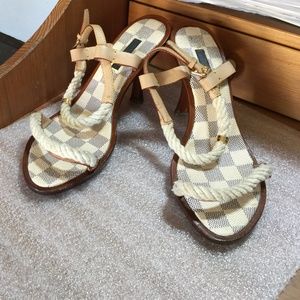 LOUIS VUITTON DAMIER HEELS / SANDALS/HEELS 37-7